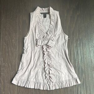 Marc by Marc Jacobs lavender sleeveless ruffle bow top 0